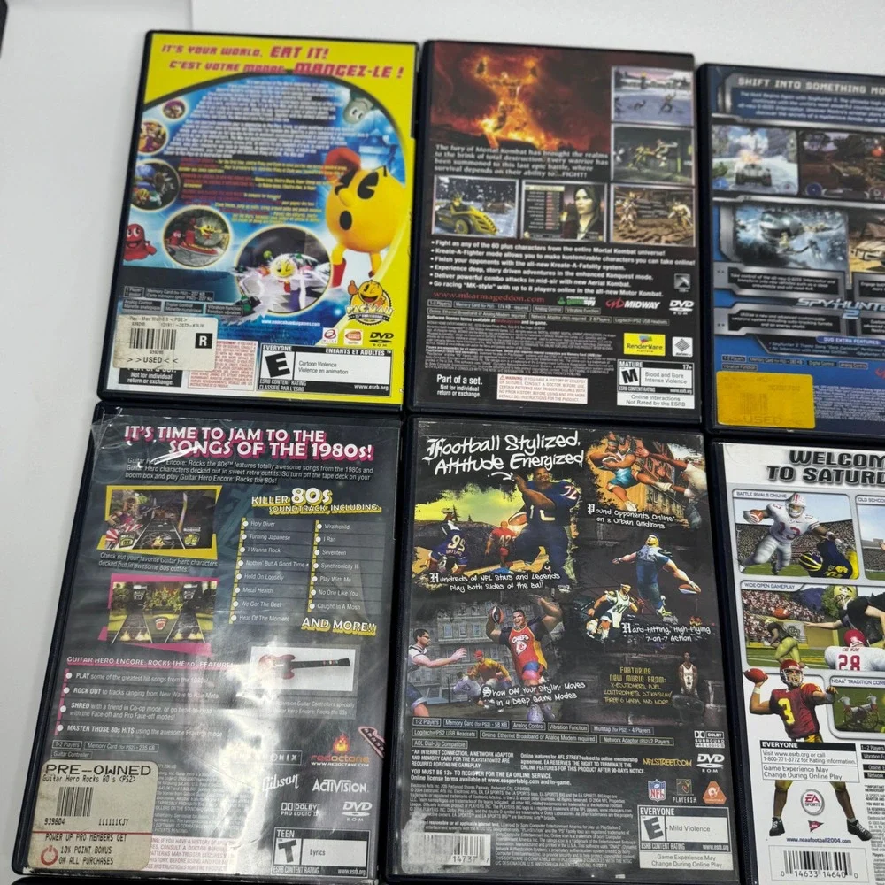 Sony PlayStation 2 PS2 Game Lot of 15 NCAA NFL Street Mortal‎ Kombat Pac-Man